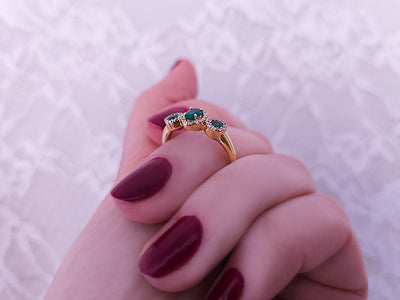 Tria Belladore ring with emerald and diamonds