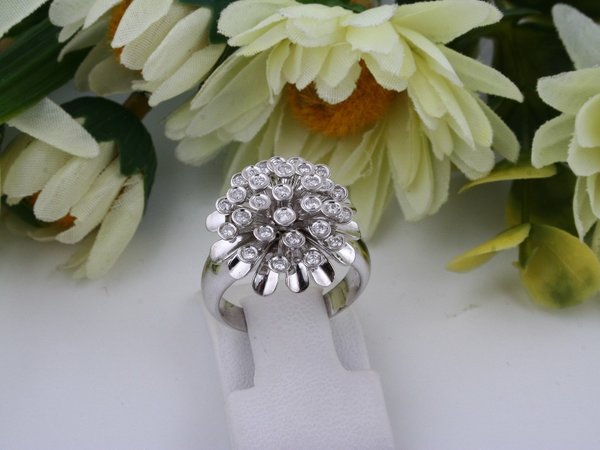 Diamant Chrysantheme Damenring