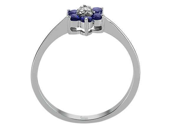 Diamant und Saphir Gänseblümchen Ring