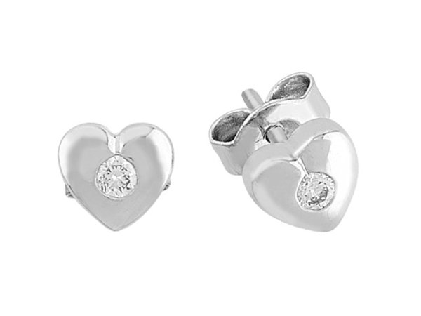 0,10 Carat Diamant Herz Design Ohrringe