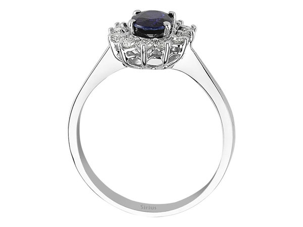 Diamant und Oval Sapir Ring
