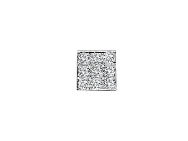 0,32 Carat Diamant Quadrat Herrenohrring in 585er 14 K Weissgold