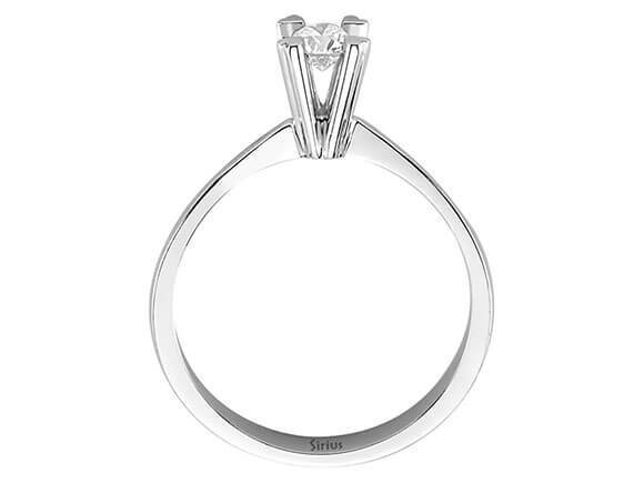 0,26 Karat Diamant Herzkrappen Solitär Ring in 14 K Weißgold