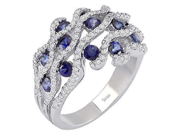 Diamant und Saphir Ring