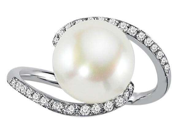 Diamant und Perlen Ring