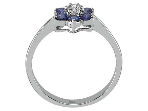 Diamant und Saphir Gänseblümchen Ring