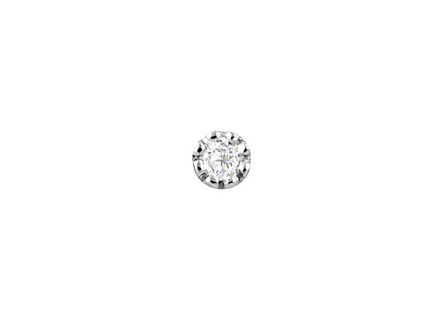 Diamant Nasenpiercing in 585er 14 Karat Weißgold - 7mm x 2,6 mm