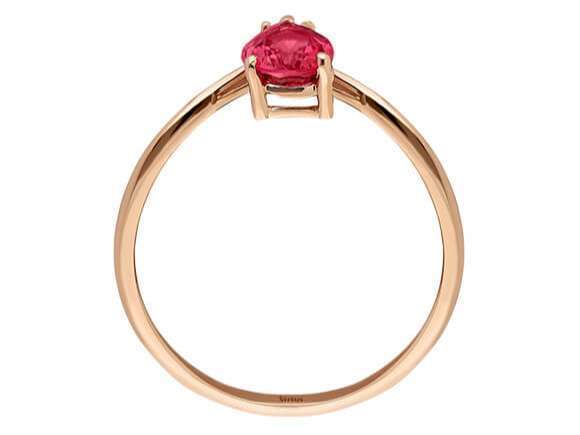 Diamant und Tropfen Schliff Rosa Turmalin Ring in 333er 8 Karat Rotgold