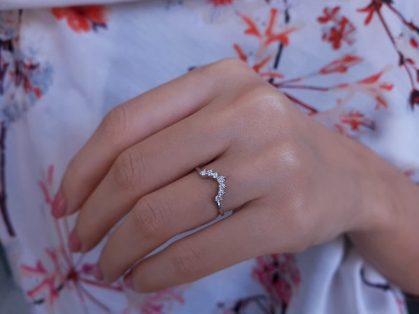 Diamant Halbmond Ring