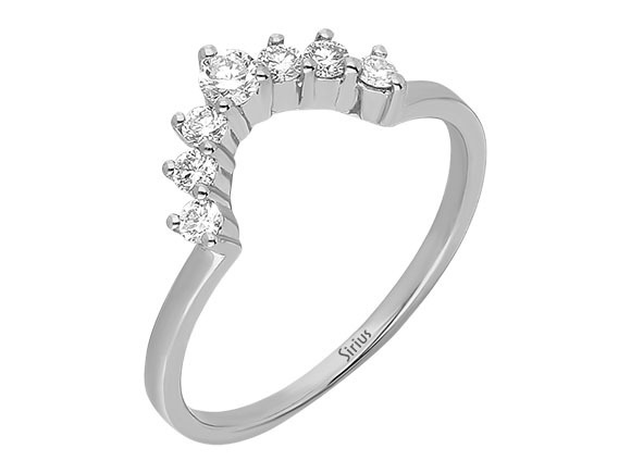 Diamant Halbmond Ring in 14K Weissgold