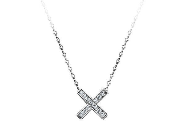 0,10 Karat Diamant Kreuz Collier