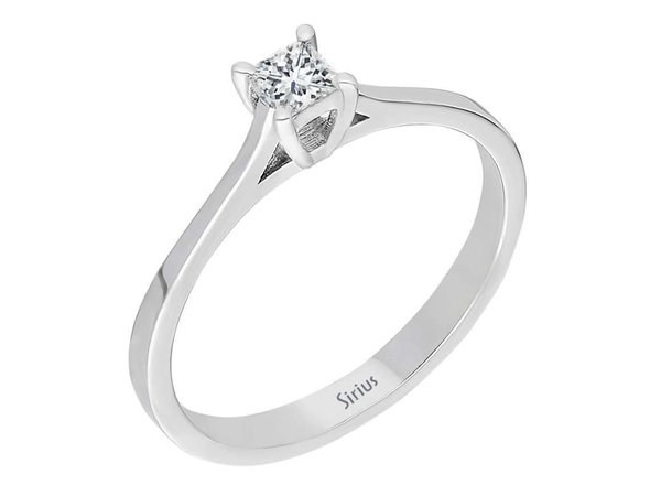 0,15 Karat Diamant Prinzess Schliff Solitär Ring