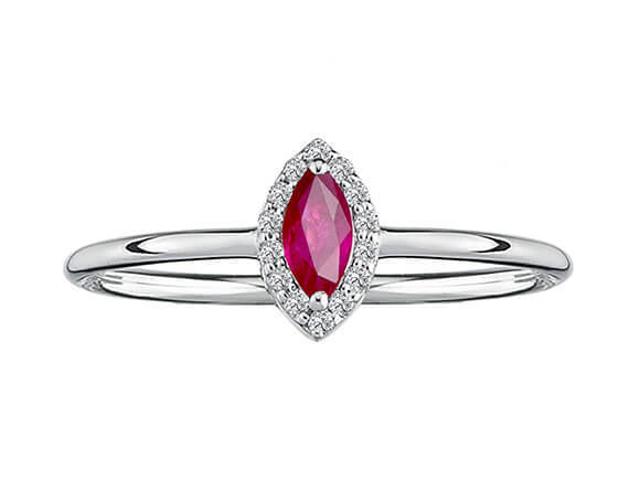 Diamant und Marquise Schliff Rosa Turmalin Ring