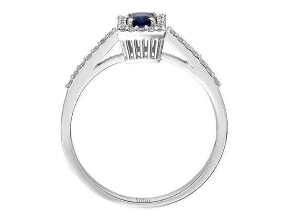 Diamant und Octagon Schliff Saphir Ring