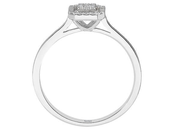 F Farbe 0,16 Carat Baguette Diamant Ring