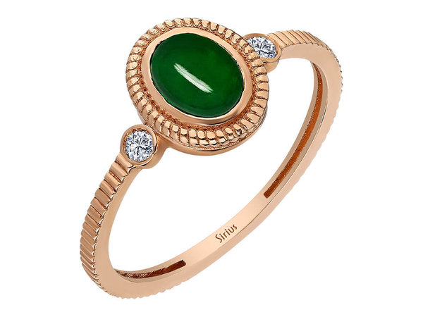 Diamant und Cabochon-Schliff Smaragd Ring