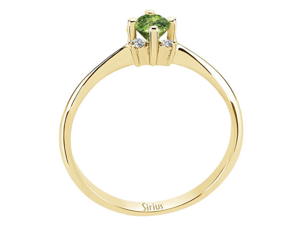 Diamant und Grün Saphir Aurora Gemini Ring