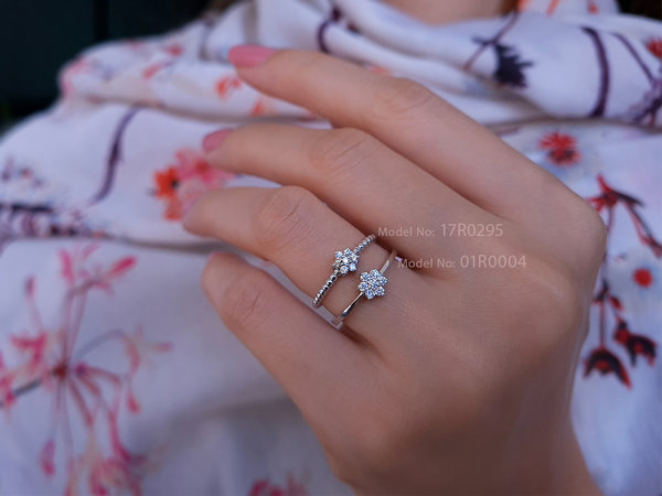 Diamant Minimal Gänseblümchen Ring