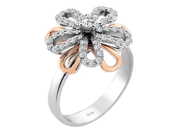 Diamant Zweifarbig Gänseblümchen Ring