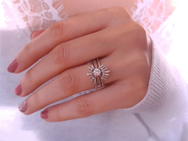 Baguette Diamant Prinzessin Krone Ring