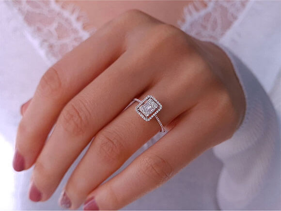 0,31 Karat Baguette Diamant Ring