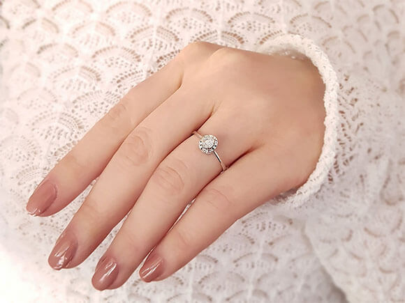 Diamant Glitzereffekt Baguette Ring