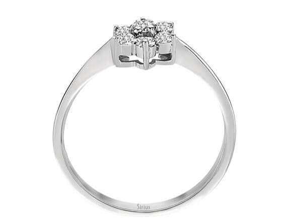 Diamant Gänseblümchen Ring in 8 K Weißgold