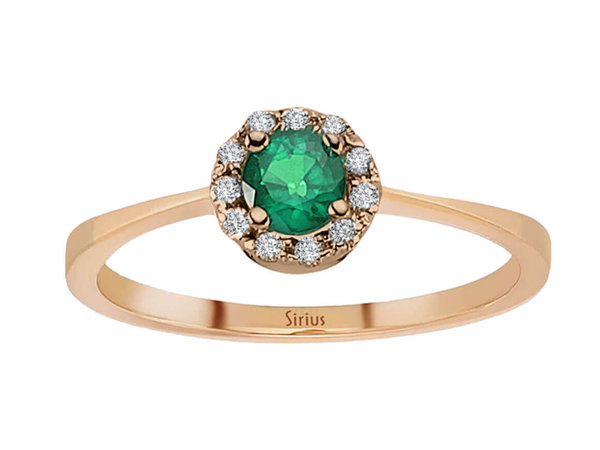 Diamant und Smaragd Vintage Ring