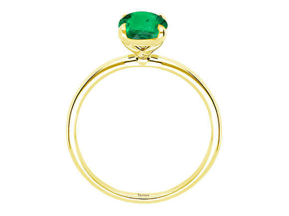 Oval Schliff Smaragd Solitär Ring
