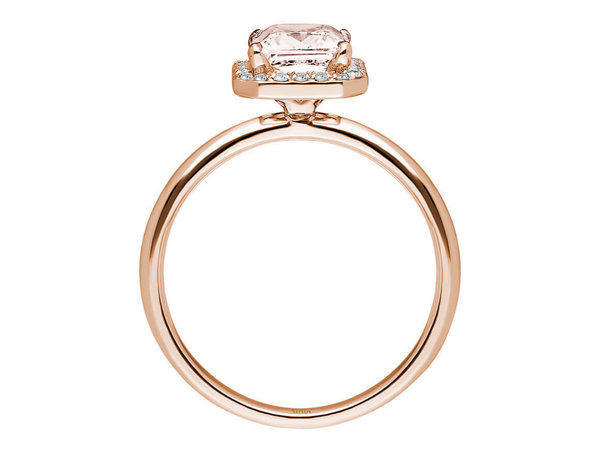 Diamant und Emerald Cut Morganit Ring