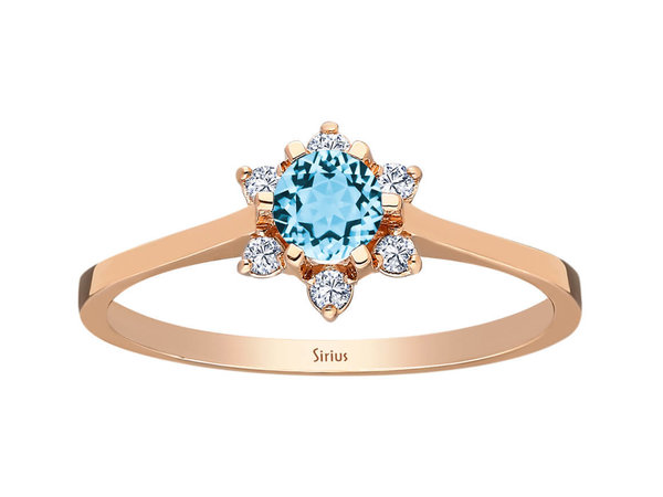 Diamant und Blauer Topas Elsa Ring