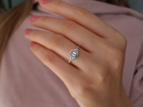 Baguette Diamant Himmel Ring