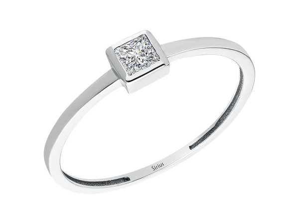 0,15 Karat Prinzessin Schliff Diamant Solitaire Ring