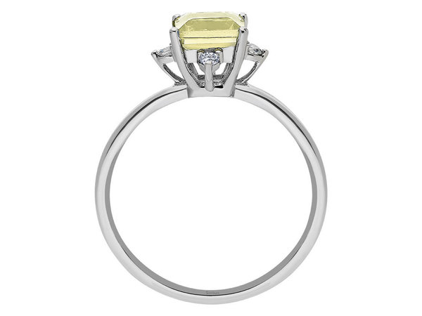 Diamant und Prinzessin Gelb Quartz Ring